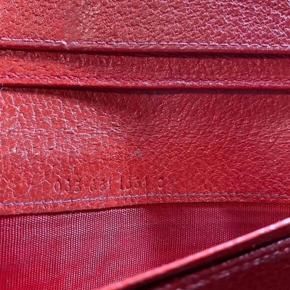 Authentic GUCCI Red Leather Long Slim Double Sided Wallet - Picture 3 of 13